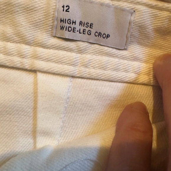 NWT Gap high rise white wide leg crop pants size 12 - Picture 5 of 5